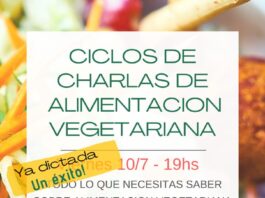 CICLOS DE CHARLAS DE ALIMENTACIÓN VEGETARIANA SALUDABLE