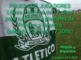 PRUEBA DE JUGADORES EN ATLÉTICO MARCOS PAZ JÚNIOR
