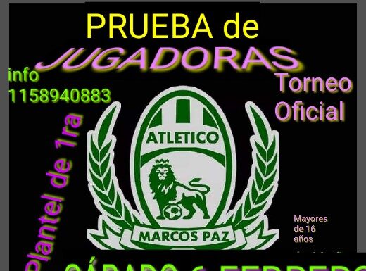 FÚTBOL FEMENINO EN ATLÉTICO MARCOS PAZ JUNIOR