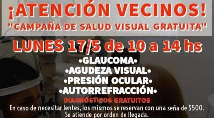 CAMPAÑA DE SALUD VISUAL EN BALCARCE Y PELLEGRINI