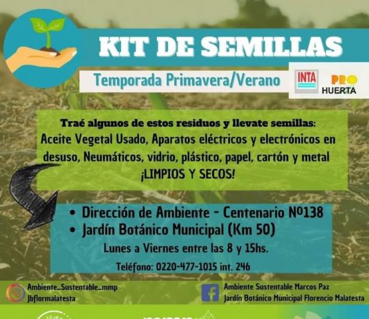 LLEGÓ EL KIT DE SEMILLAS DEL INTA A MARCOS PAZ