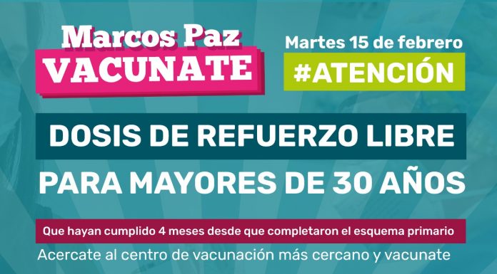 DOSIS DE REFUERZO LIBRE PARA MAYORES DE 30 AÑOS