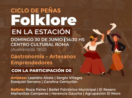EL DOMINGO VUELVE ‘FOLKLORE EN LA ESTACIÓN’, ESTA VEZ EN EL CENTRO CULTURAL ROMA