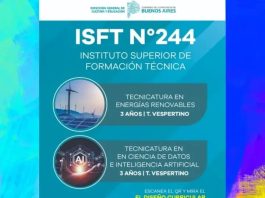 NUEVA CARRERA EN EL INSTITUTO SUPERIOR DE FORMACIÓN TÉCNICA N°244: TECNICATURA EN CIENCIAS DE DATOS E INTELIGENCIA ARTIFICIAL