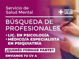SE INTENSIFICA LA BÚSQUEDA DE PROFESIONALES DE SALUD MENTAL EN MARCOS PAZ