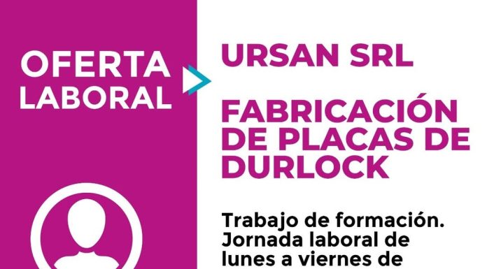NUEVA OFERTA LABORAL DISPONIBLE EN LA OFICINA DE EMPLEO