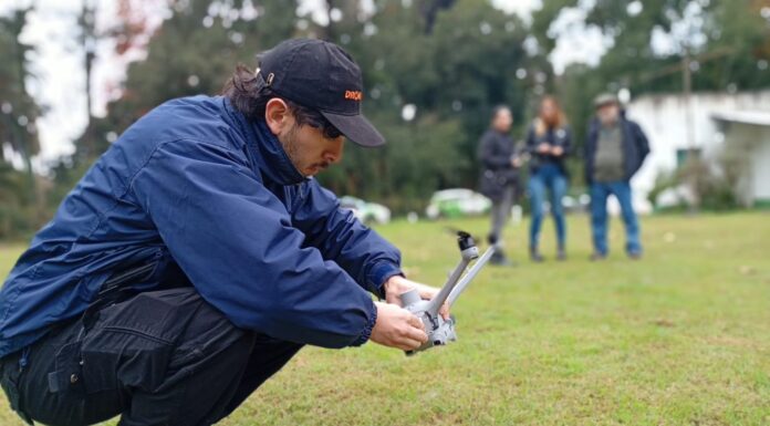 PRUEBAN EL DRON DE SEGURIDAD QUE INCORPORÓ EL MUNICIPIO