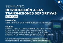 SE REALIZARÁ UN SEMINARIO GRATUITO DE TRANSMISIONES DEPORTIVAS EN MARCOS PAZ
