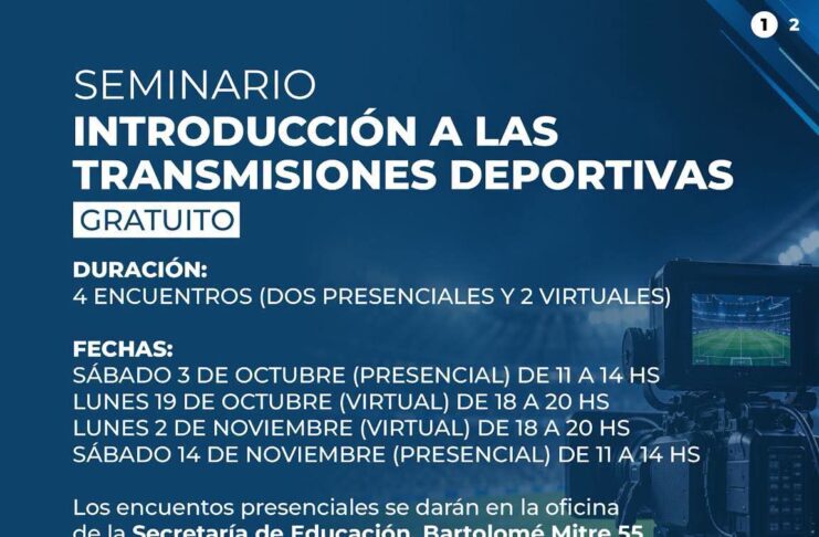 SE REALIZARÁ UN SEMINARIO GRATUITO DE TRANSMISIONES DEPORTIVAS EN MARCOS PAZ
