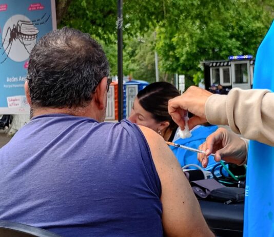 REALIZARON UNA POSTA DE VACUNACIÓN CONTRA EL DENGUE EN EL PASEO DE LA ESTACIÓN